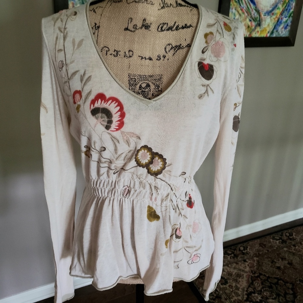 💐Anthropology Guinevere 100% Cotton knit top
